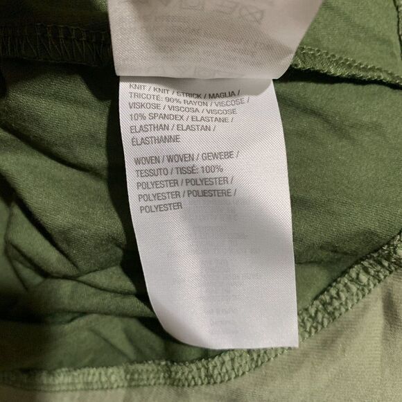 LOGO By Lori Goldstein Womens Size Medium Green Layered Asymmetrical Tunic - Picture 6 of 7